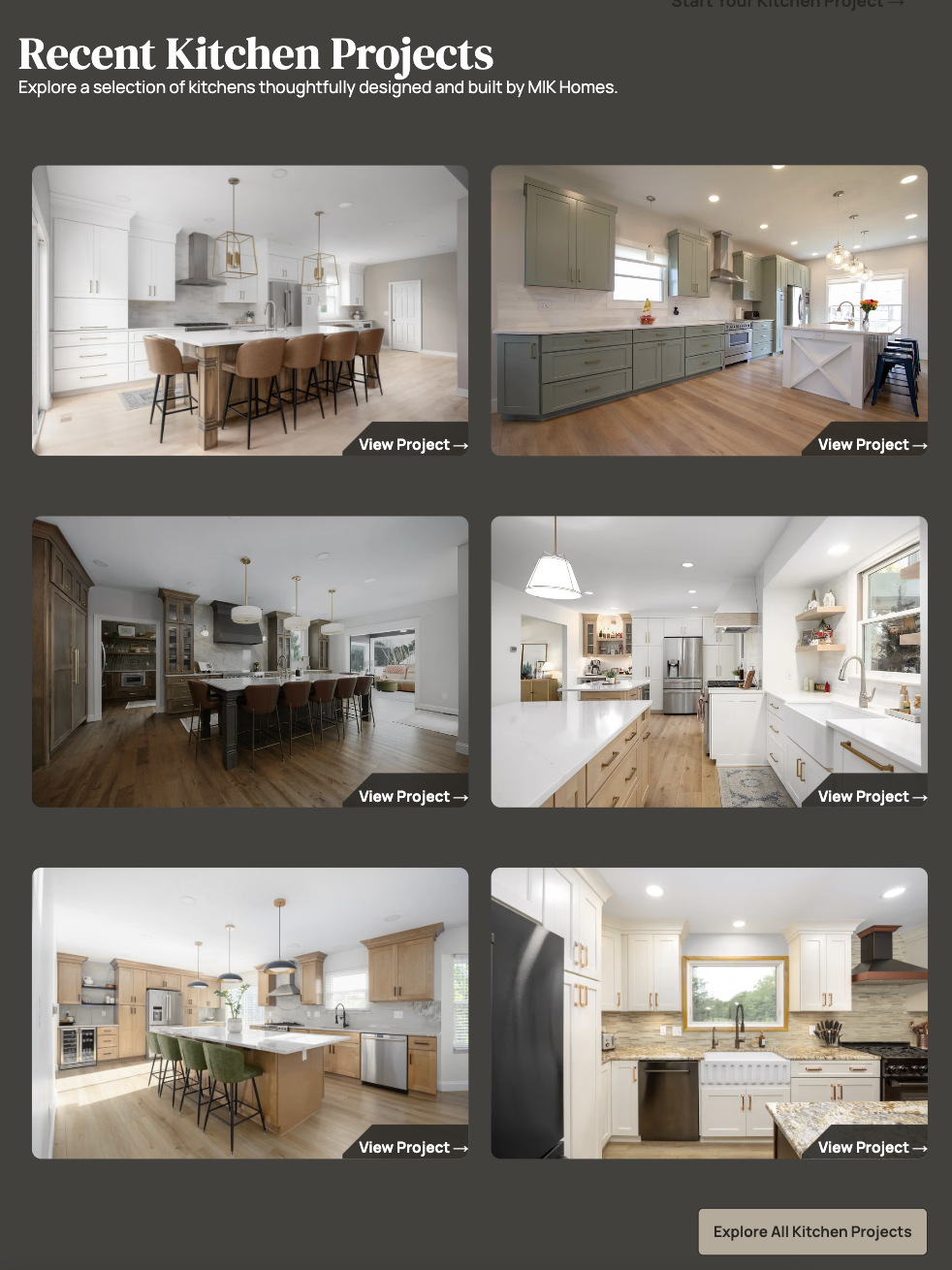 Final Recent Kitchen Projects gallery with six large project images