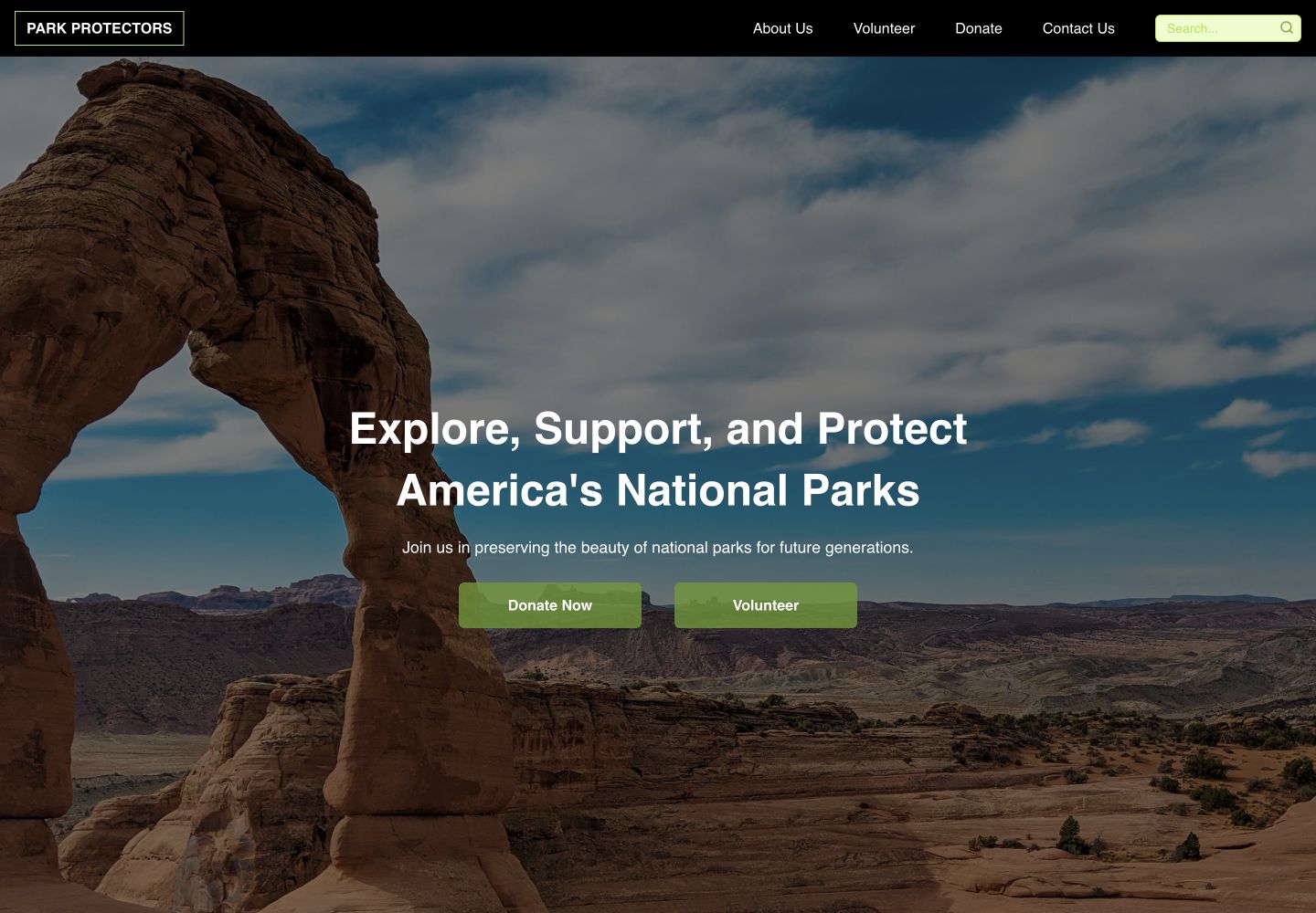 Desktop Park Protectors landing page