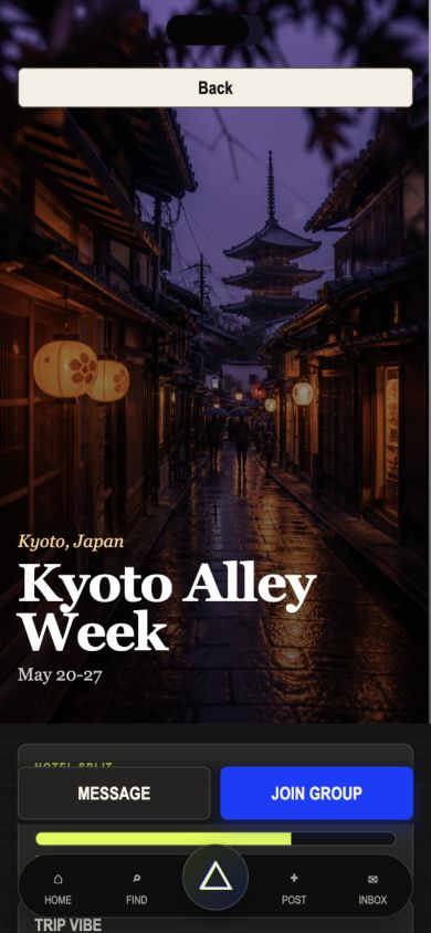 TRPN Kyoto Alley trip-detail interface